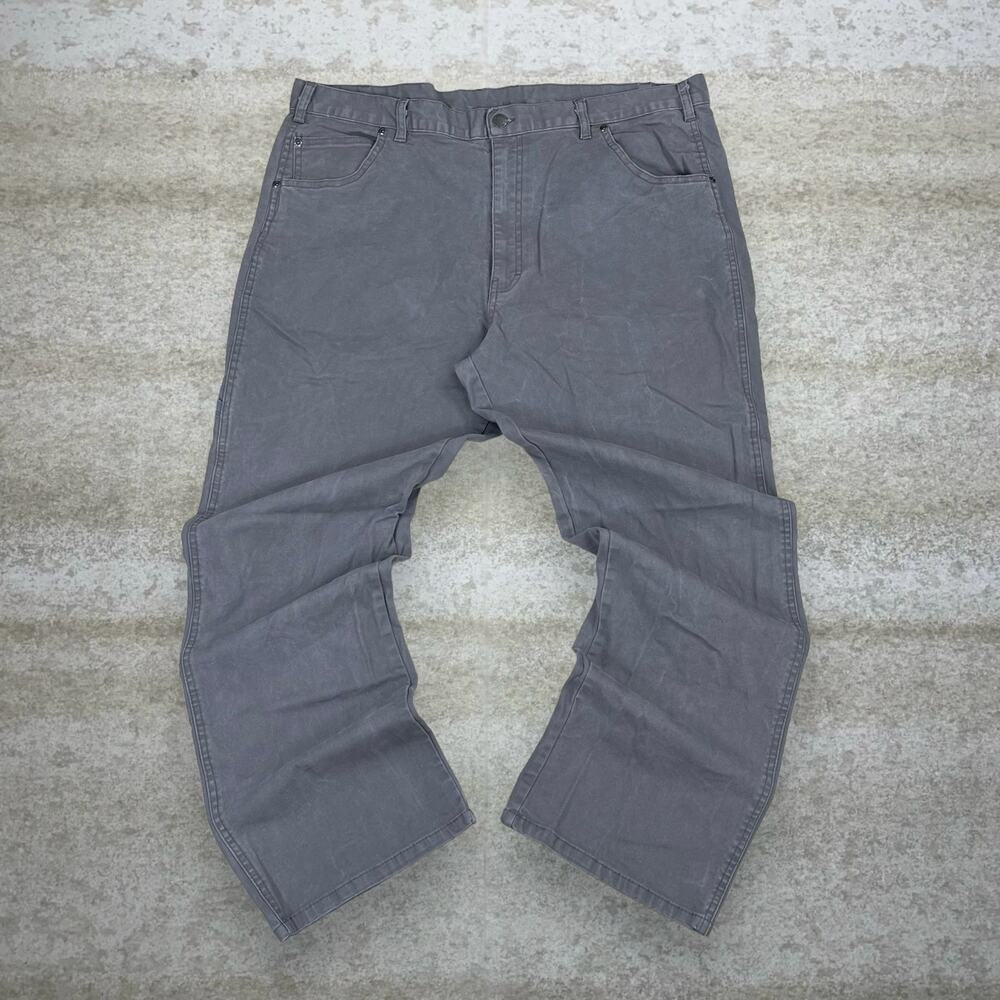Vintage 90s Dickies Carpenter Pants 40x30 Straight Light Grey Canvas Dungaree - Picture 2 of 4